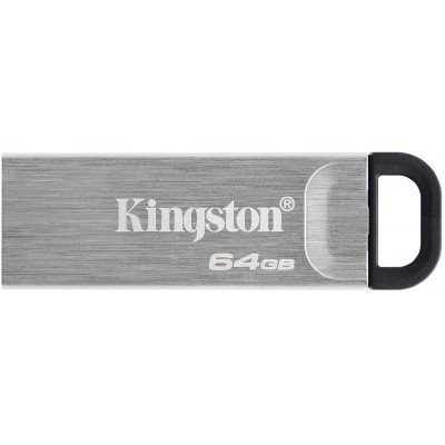 Купить ᐈ Кривой Рог ᐈ Низкая цена ᐈ Флеш-накопитель USB3.2 64GB Kingston DataTraveler Kyson Silver/Black (DTKN/64GB)