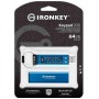 Купить ᐈ Кривой Рог ᐈ Низкая цена ᐈ Флеш-накопитель USB3.2 64GB Kingston IronKey Keypad 200 Type-A Blue (IKKP200/64GB)