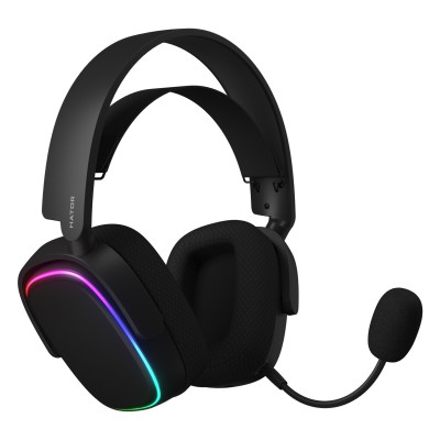 Купить ᐈ Кривой Рог ᐈ Низкая цена ᐈ Гарнитура Hator Phoenix Wireless RGB Tri-mode Black (HTA-870)