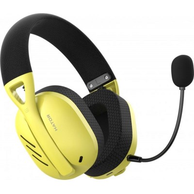 Купить ᐈ Кривой Рог ᐈ Низкая цена ᐈ Bluetooth-гарнитура Hator Hyperpunk 2 Wireless Tri-mode Black/Yellow (HTA-857)