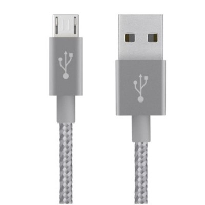 Купить ᐈ Кривой Рог ᐈ Низкая цена ᐈ Кабель Belkin Mixit Metallic USB - micro USB (M/M), 1.8 м, Grey (F2CU021bt06GYTM)