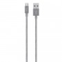 Купить ᐈ Кривой Рог ᐈ Низкая цена ᐈ Кабель Mixit Metallic Belkin USB - micro USB (M/M), 3 м, Grey (F2CU021bt10-GRY)