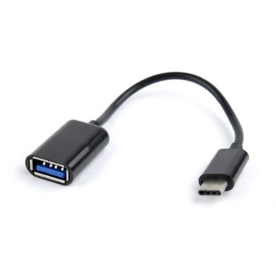 Купить ᐈ Кривой Рог ᐈ Низкая цена ᐈ Кабель Cablexpert USB - USB Type-C V 2.0 (F/M), 0.2 м, черный (AB-OTG-CMAF2-01)