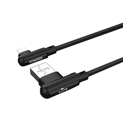 Купить ᐈ Кривой Рог ᐈ Низкая цена ᐈ Кабель Foneng X70 90-degree Angle Gaming Cable (3A) USB - USB-C 1м Black (X70-CA-DAG-TC)