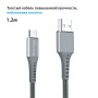 Купить ᐈ Кривой Рог ᐈ Низкая цена ᐈ Кабель Grand-X USB - USB Type-C (M/M), 3 A, Fast Сharge, 1.2 м, Grey (FC-12G)