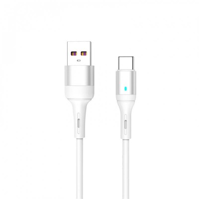 Купить ᐈ Кривой Рог ᐈ Низкая цена ᐈ Кабель SkyDolphin S06T LED Smart Power USB - USB Type-C (M/M), 1 м, White (USB-000556)