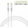 Купить ᐈ Кривой Рог ᐈ Низкая цена ᐈ Кабель Intaleo CBFLEXTL1 USB Type-C - Lightning (M/M), 1.2 м, White (1283126504099)