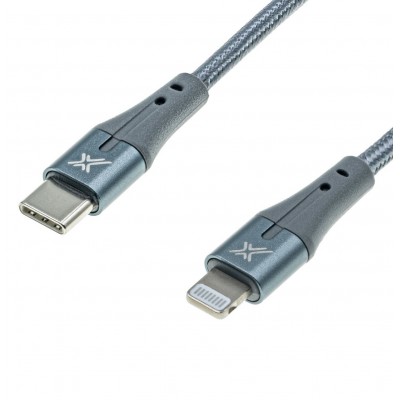 Купить ᐈ Кривой Рог ᐈ Низкая цена ᐈ Кабель Grand-X USB Type-C - Lightning (M/M), MFI, Power Delivery 18W, 1 м, Gray (CL-01)