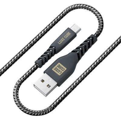 Купить ᐈ Кривой Рог ᐈ Низкая цена ᐈ Кабель Luxe Cube Kevlar USB - micro USB (M/M), 1.2 м, черный (8886668686242)