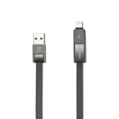 Купить ᐈ Кривой Рог ᐈ Низкая цена ᐈ Кабель Remax RC-042t Strive USB - Lightning + micro USB (M/M), 1 м, Black (6954851272939)