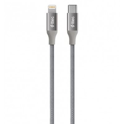 Купить ᐈ Кривой Рог ᐈ Низкая цена ᐈ Кабель Ttec AlumiCable USB Type-C - Lightning (M/M), 1.5 м, Space Gray (2DK41UG)