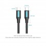 Купить ᐈ Кривой Рог ᐈ Низкая цена ᐈ Кабель Vention USB Type-C - USB Type-C TPE Round PD 60W, 3A, 2m, Black (COSBH)