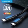 Купить ᐈ Кривой Рог ᐈ Низкая цена ᐈ Кабель Vention USB Type-C - USB Type-C (M/M), TPE Round PD 60W, 3 A, 1.5 м, Black (COSBG)