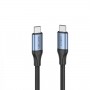 Купить ᐈ Кривой Рог ᐈ Низкая цена ᐈ Кабель Vention USB-C - USB-C, 1 m, Black/Blue (TAVHF)