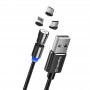 Купить ᐈ Кривой Рог ᐈ Низкая цена ᐈ Кабель ColorWay USB - Lightning + micro USB + USB Type-C (M/M), Magnetic Rotation 540°, 2.4 