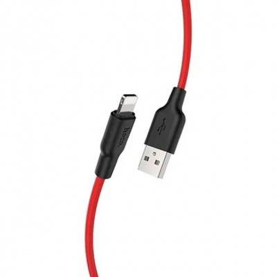 Купить ᐈ Кривой Рог ᐈ Низкая цена ᐈ Кабель Hoco X21 Plus Silicone USB - Lightning, 1 м, Black/Red (D25607)