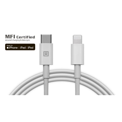 Купить ᐈ Кривой Рог ᐈ Низкая цена ᐈ Кабель REAL-EL USB Type-C - Lightning (M/M), 2 м, White (4743304104697)