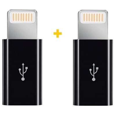 Купить ᐈ Кривой Рог ᐈ Низкая цена ᐈ Адаптер XoKo AC-030 micro USB - Lightning (F/M), 2шт., Black (XK-AC030-BK2)