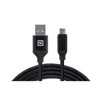 Купить ᐈ Кривой Рог ᐈ Низкая цена ᐈ Кабель REAL-EL Premium Fabric USB - micro USB (M/M), 2 м, Black (EL123500048)