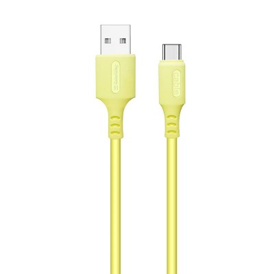 Купить ᐈ Кривой Рог ᐈ Низкая цена ᐈ Кабель ColorWay USB - USB Type-C (M/M), soft silicone, 2.4 А, 1 м, Yellow (CW-CBUC043-Y)