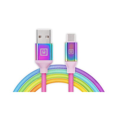 Купить ᐈ Кривой Рог ᐈ Низкая цена ᐈ Кабель REAL-EL Premium USB - USB Type-C (M/M), 1 м, Rainbow (EL123500050)