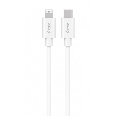 Купить ᐈ Кривой Рог ᐈ Низкая цена ᐈ Кабель Ttec USB Type-C - Lightning (M/M), 1.5 м, White (2DKM04B)