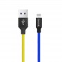 Купить ᐈ Кривой Рог ᐈ Низкая цена ᐈ Кабель ColorWay USB - Lightning (M/M), 2.4 А, 1 м, Blue/Yellow (CW-CBUL052-BLY)