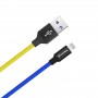 Купить ᐈ Кривой Рог ᐈ Низкая цена ᐈ Кабель ColorWay USB - Lightning (M/M), 2.4 А, 1 м, Blue/Yellow (CW-CBUL052-BLY)