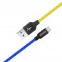 Купить ᐈ Кривой Рог ᐈ Низкая цена ᐈ Кабель ColorWay USB - micro USB (M/M), 2.4 А, 1 м, Blue/Yellow (CW-CBUM052-BLY)