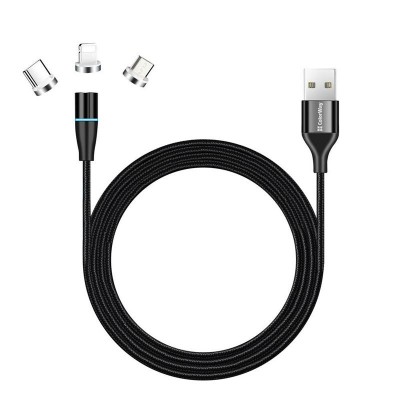 Купить ᐈ Кривой Рог ᐈ Низкая цена ᐈ Кабель ColorWay USB - Lightning + micro USB + USB Type-C (M/M), Magnetic Data/Quick Charge, 