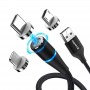 Купить ᐈ Кривой Рог ᐈ Низкая цена ᐈ Кабель ColorWay USB - Lightning + micro USB + USB Type-C (M/M), Magnetic Data/Quick Charge, 