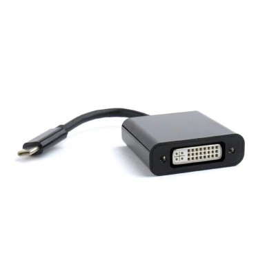 Купить ᐈ Кривой Рог ᐈ Низкая цена ᐈ Адаптер Cablexpert USB Type-C - DVI (M/F), 0.15 м, черный (A-CM-DVIF-01) 