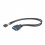 Купить ᐈ Кривой Рог ᐈ Низкая цена ᐈ Кабель Cablexpert USB 2.0 9-pin - USB 3.0 19-pin (F/M), 0.15 м, внутренний, черный (CC-U3U2-