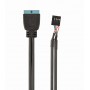 Купить ᐈ Кривой Рог ᐈ Низкая цена ᐈ Кабель Cablexpert USB 2.0 9-pin - USB 3.0 19-pin (F/M), 0.15 м, внутренний, черный (CC-U3U2-