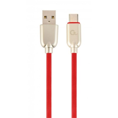 Купить ᐈ Кривой Рог ᐈ Низкая цена ᐈ Кабель Cablexpert USB - USB Type-C V 2.0 (M/M), 2.1 А, премиум, 1 м, красный (CC-USB2R-AMCM