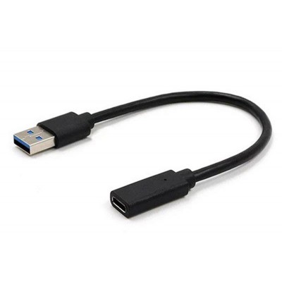 Купить ᐈ Кривой Рог ᐈ Низкая цена ᐈ Адаптер Cablexpert USB - USB Type-C V 3.0 (M/F), 0.1 м, черный (A-USB3-AMCF-01)