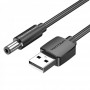 Купить ᐈ Кривой Рог ᐈ Низкая цена ᐈ Кабель Vention USB - DC (M/M), 5.5 мм, 0.5 м, Black (CEYBD)