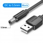 Купить ᐈ Кривой Рог ᐈ Низкая цена ᐈ Кабель Vention USB - DC (M/M), 5.5 мм, 0.5 м, Black (CEYBD)