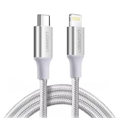 Купить ᐈ Кривой Рог ᐈ Низкая цена ᐈ Кабель Ugreen US304 USB Type-C - Lightning (M/M), 2 м, Silver (70525)