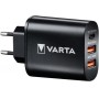 Купить ᐈ Кривой Рог ᐈ Низкая цена ᐈ Зарядное устройство Varta Wall Charger (2USB, 3A; USB-C, 3A) 38W Black (57958101401)