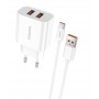 Купить ᐈ Кривой Рог ᐈ Низкая цена ᐈ Сетевое зарядное устройство Foneng EU45 Dual USB Charger (2USBх2.4A) White (EU45-CH-TC) + ка