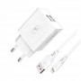 Купить ᐈ Кривой Рог ᐈ Низкая цена ᐈ Зарядное устройство SkyDolphin SC30L (2USB, 2.1A) White (MZP-000112) + кабель Lightning