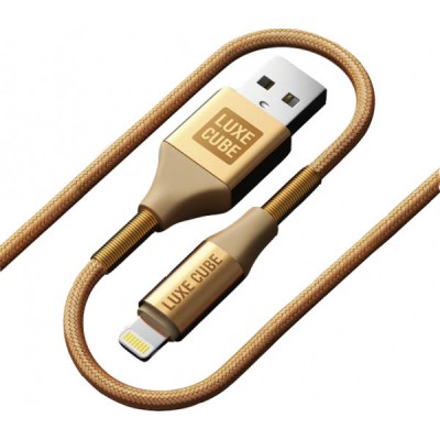 Купить ᐈ Кривой Рог ᐈ Низкая цена ᐈ Кабель Luxe Cube Armored USB - Lightning (M/M), 1 м, золотистый (8886668670012)