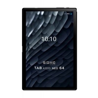 Купить ᐈ Кривой Рог ᐈ Низкая цена ᐈ Планшет Sigma mobile Tab A1010 Neo 4/64GB 4G Dual Sim Black+чехол-книжка; 10.1" (1920x1200) 