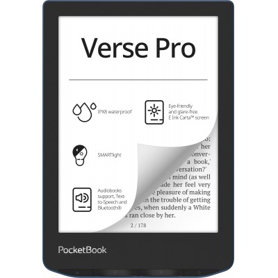 Купить ᐈ Кривой Рог ᐈ Низкая цена ᐈ Электронная книга PocketBook 634 Verse Pro Azure (PB634-A-CIS); 6" (1448x1072) E-Ink Carta, 