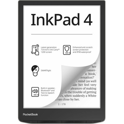 Купить ᐈ Кривой Рог ᐈ Низкая цена ᐈ Электронная книга PocketBook 743G InkPad 4 Stundust Silver (PB743G-U-CIS); 7.8" (1872х1404) 