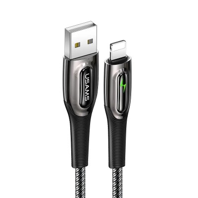 Купить ᐈ Кривой Рог ᐈ Низкая цена ᐈ Кабель Usams US-SJ469 USB - Lightning, 1.2 м, Black (SJ469USB01)