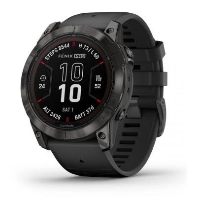 Купить ᐈ Кривой Рог ᐈ Низкая цена ᐈ Смарт-часы Garmin Fenix 7X Pro Sapphire Solar Carbon Gray DLC Titanium with Black Band (010-