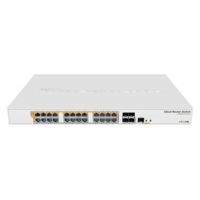 Купить ᐈ Кривой Рог ᐈ Низкая цена ᐈ Коммутатор MikroTik CRS328-24P-4S+RM (24x1G PoE+, 4xSFP+, 450W max, L3)