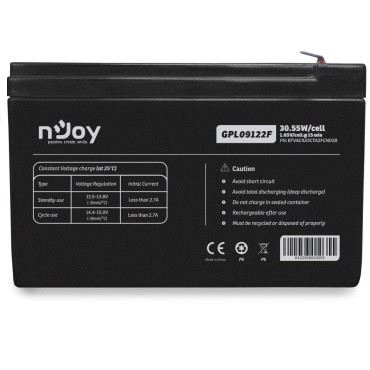 Купить ᐈ Кривой Рог ᐈ Низкая цена ᐈ Аккумуляторная батарея Njoy GGPL09122F 12V 9AH (BTVACIUOCTA2FCN02B) AGM